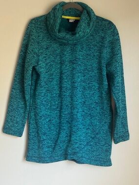 Lands’ End cowl neck tunic long sweater fleece M